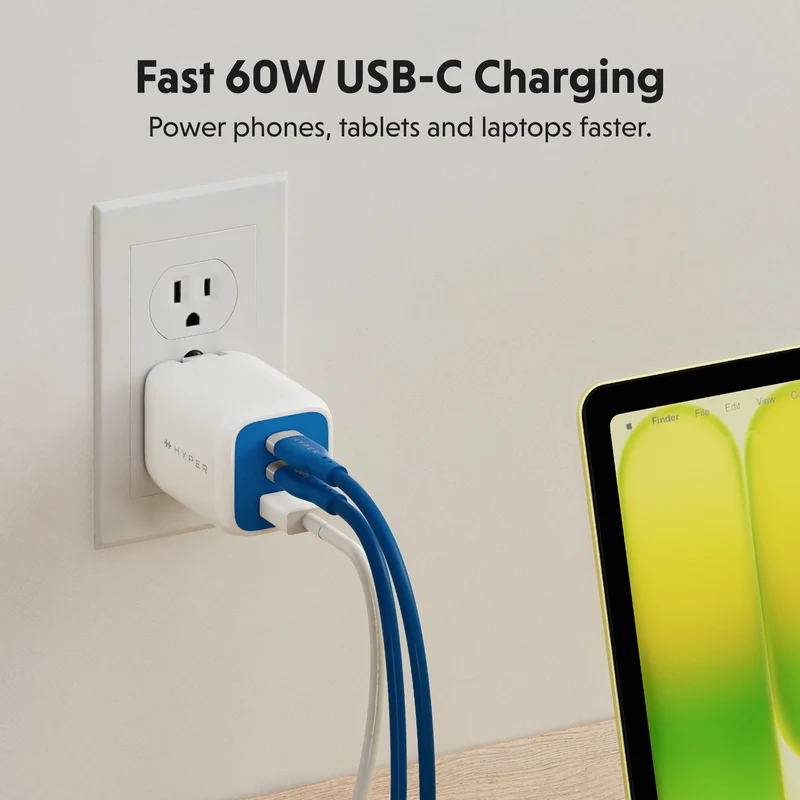 HyperJuice Flex USB-C-Ladekabel aus Silikon – Blau