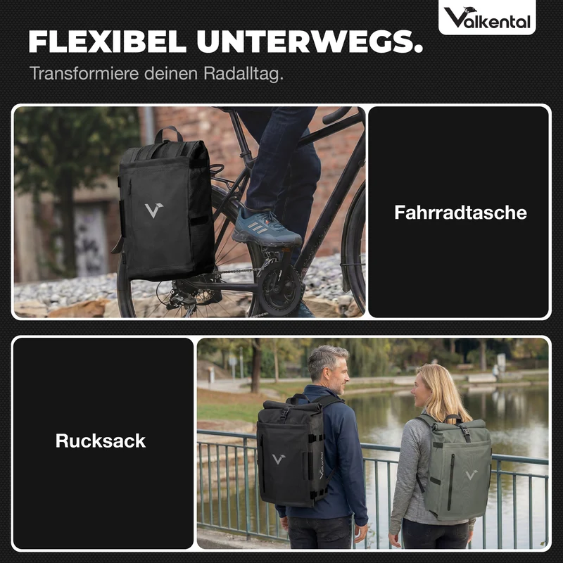 Radtasche Valkental TrailX Black Reflective Edition