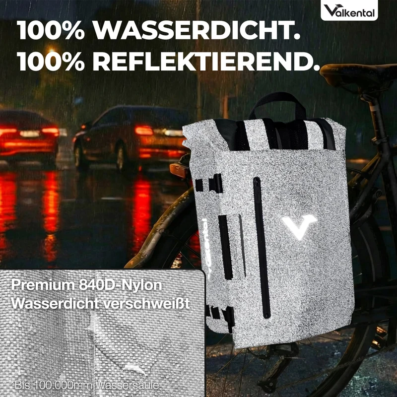 Fahrradtasche Valkental TrailX Grey Reflective Edition