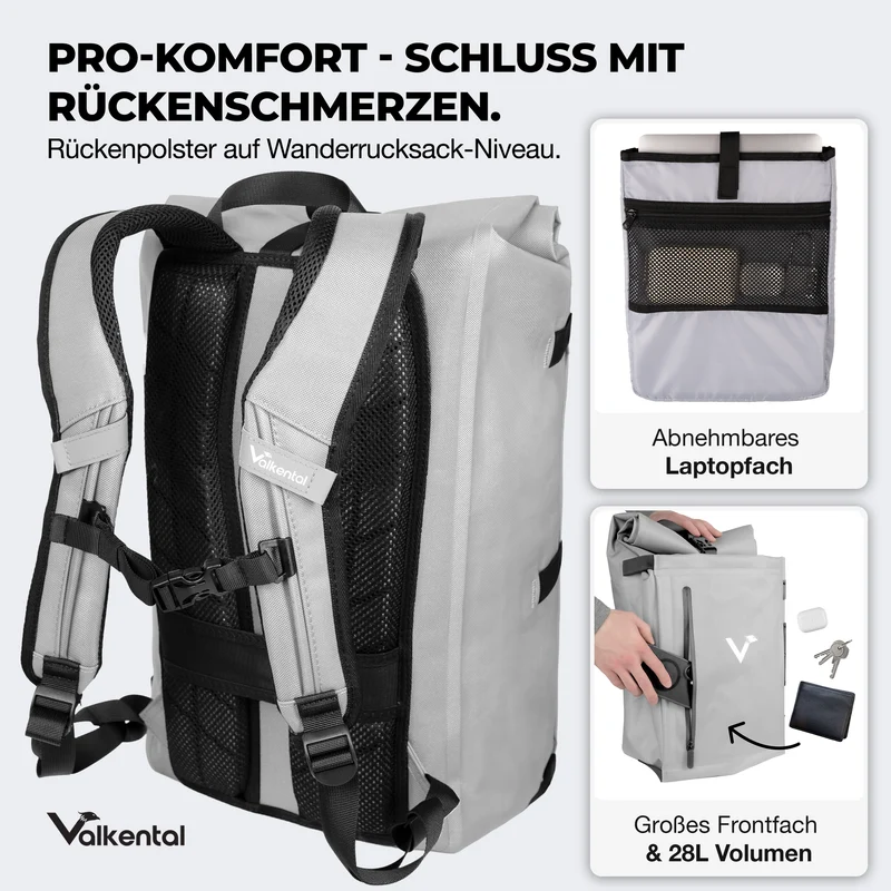 Fahrradtasche Valkental TrailX Grey Reflective Edition