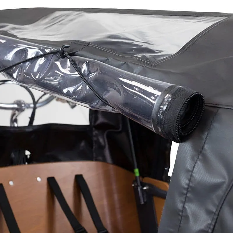 Babboe Curve Regenverdeck Schwarz – Premium Wetterschutz für Lastenfahrräder