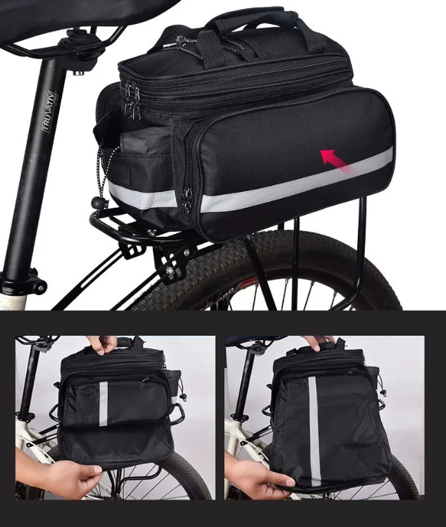 Fahrradtasche Packtasche 27L – erweiterbar, reflektierend inkl. Regenabdeckung