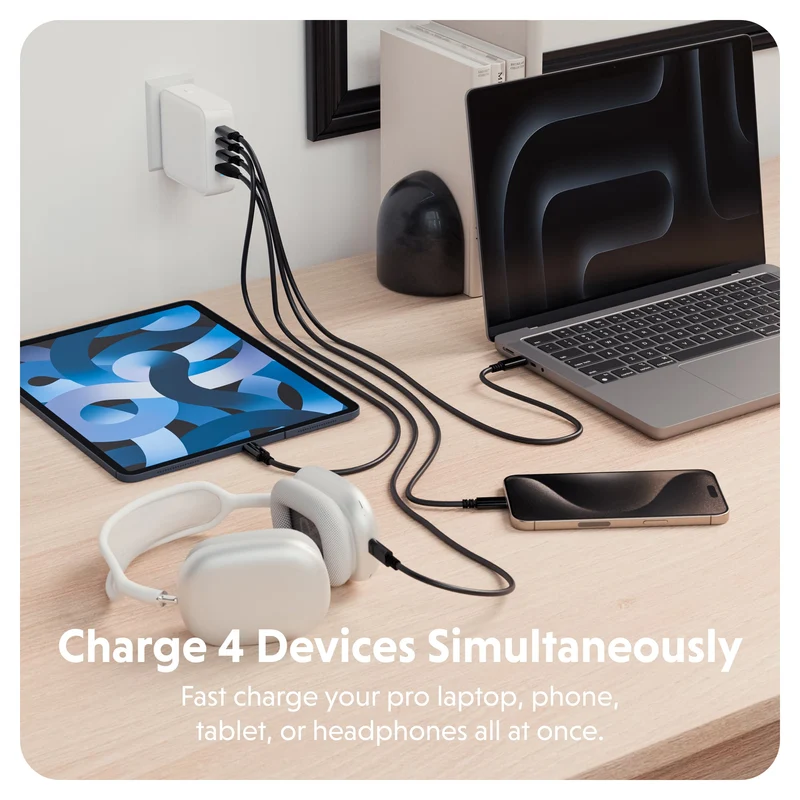 HyperJuice® 100 W USB-C GaN-Reiseladegerät mit Sicherheitsprüfung – Weiß
