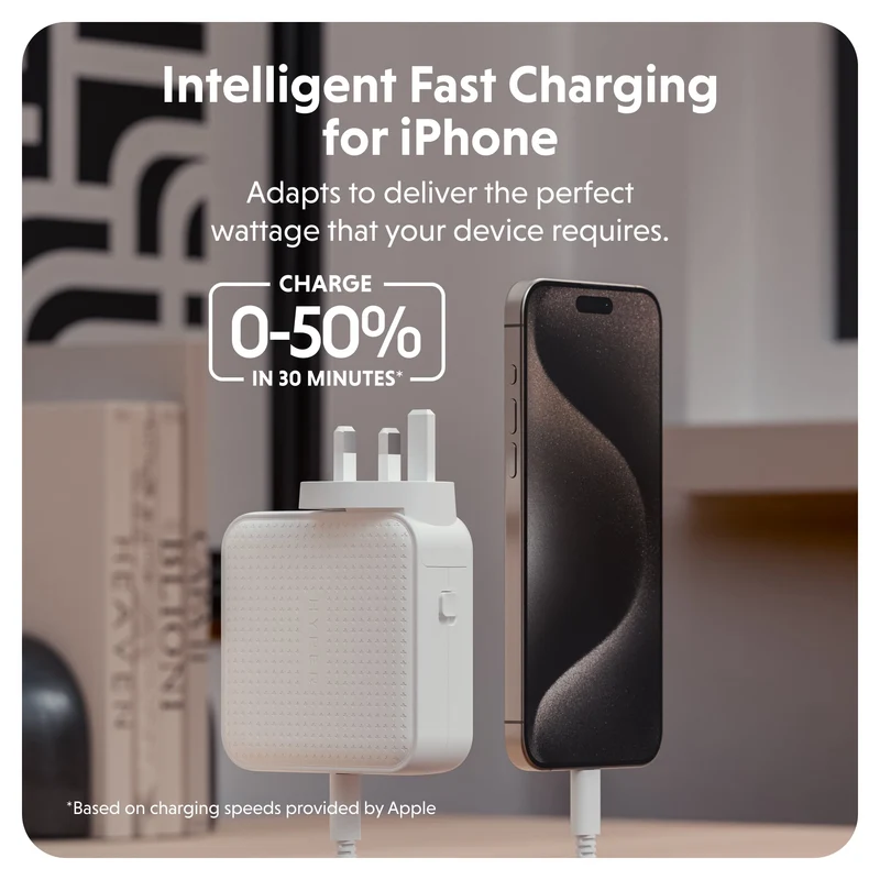 HyperJuice® 100 W USB-C GaN-Reiseladegerät mit Sicherheitsprüfung – Weiß