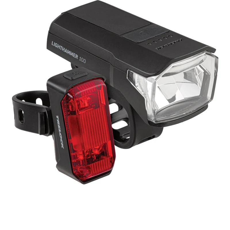 Trelock Lighthammer 100 Signal/Rear Lichtset USB-C 100 Lux Bremslicht