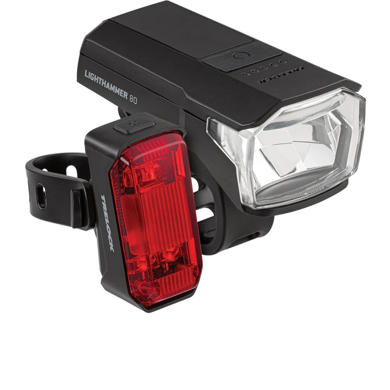 Trelock Lighthammer 80 Signal/Rear Lichtset USB-C 80 Lux Bremslicht