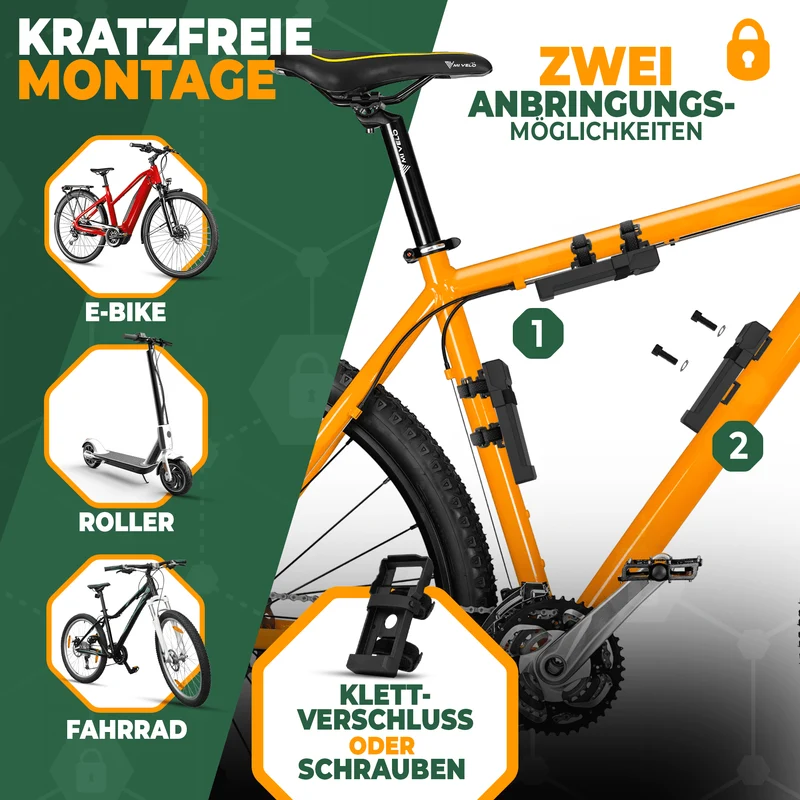 Mivelo Faltschloss mit Schlüssel 85cm & Carbonstahl-Kern