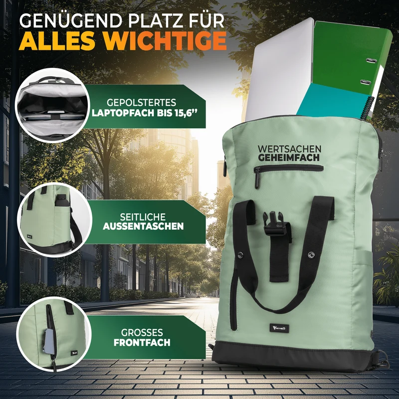 Mivelo Fahrradrucksack "Maya" mit klappbarem Rückenteil