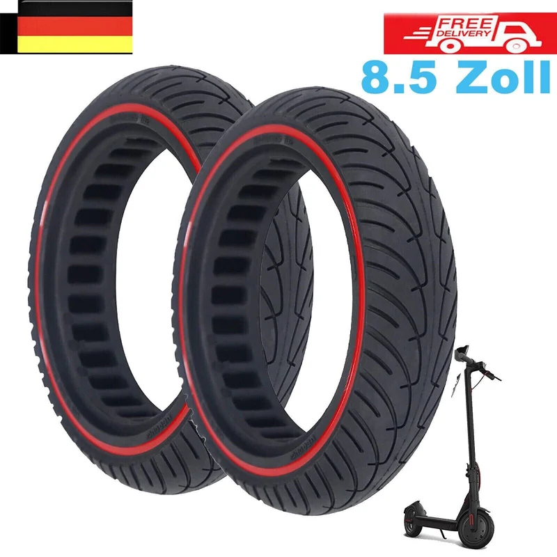 E-Scooter Vollgummi Reifen 8.5 x 2 Zoll Roter Streifen