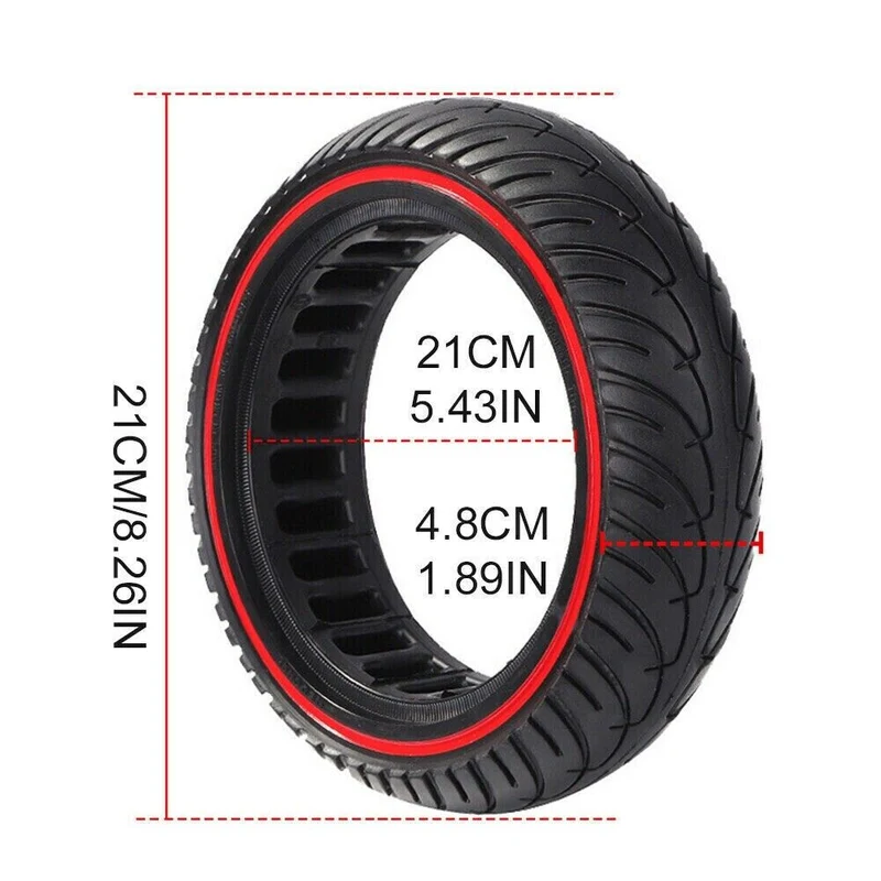 E-Scooter Vollgummi Reifen 8.5 x 2 Zoll Roter Streifen