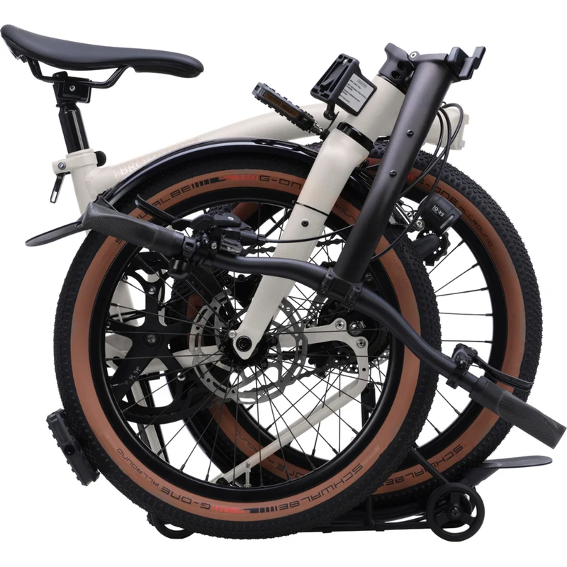 Faltrad Brompton G Line Traildust White mit Dynamobeleuchtung