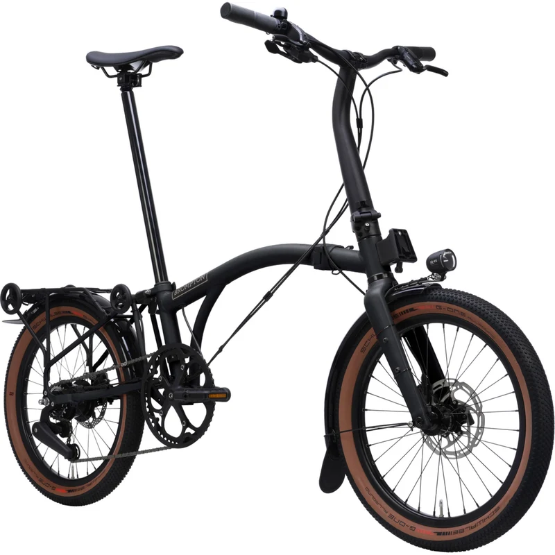 Faltrad Brompton G Line Space Black mit Dynamobeleuchtung
