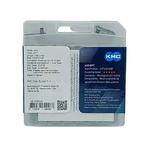 KMC e10 EPT E-Bike Kette 10-fach 136 Glieder silber