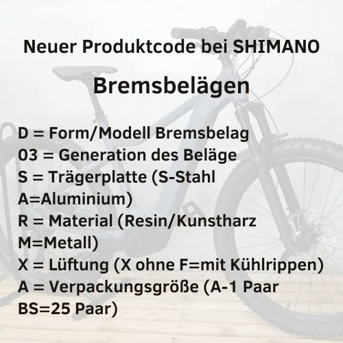 Shimano D03S Resin Bremsbelag XT, SLX, Deore, Saint, ZEE