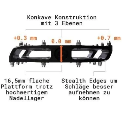 TATZE MC-AIR FLAT Pedal E-Bike CNC Aluminium 14 Pins