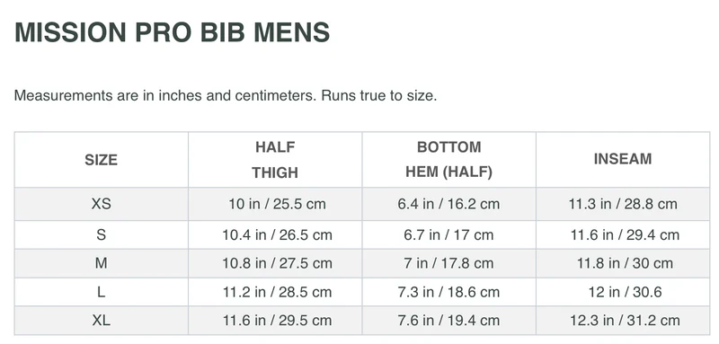 Mission Workshop Men’s Pro Road Bib Black