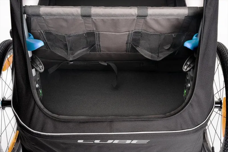 CUBE Kinder Fahrradanhänger Double PURE black, grey
