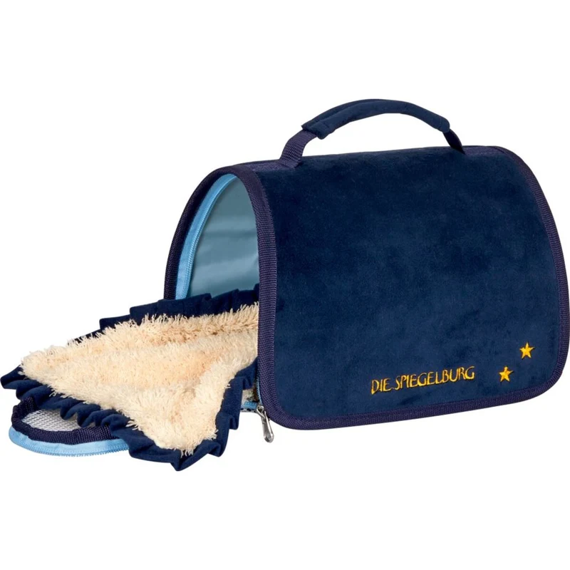 Die Spiegelburg Reisetasche für Plüschtiere, blau - Lustige Tierparade