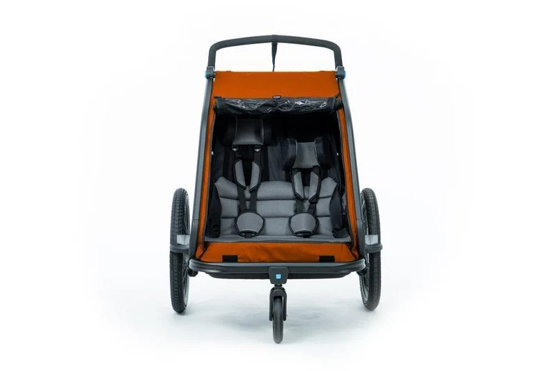 CUBE Kinder Fahrradanhänger Double CMPT X Actionteam gr grey'n'orange