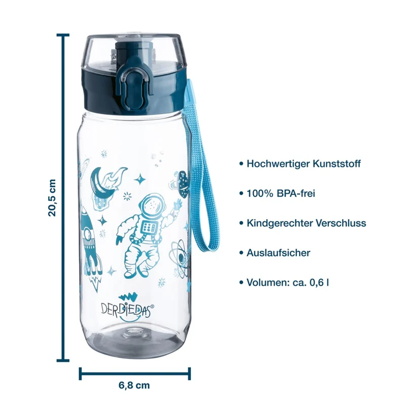 DerDieDas Trinkflasche blau 600 ml