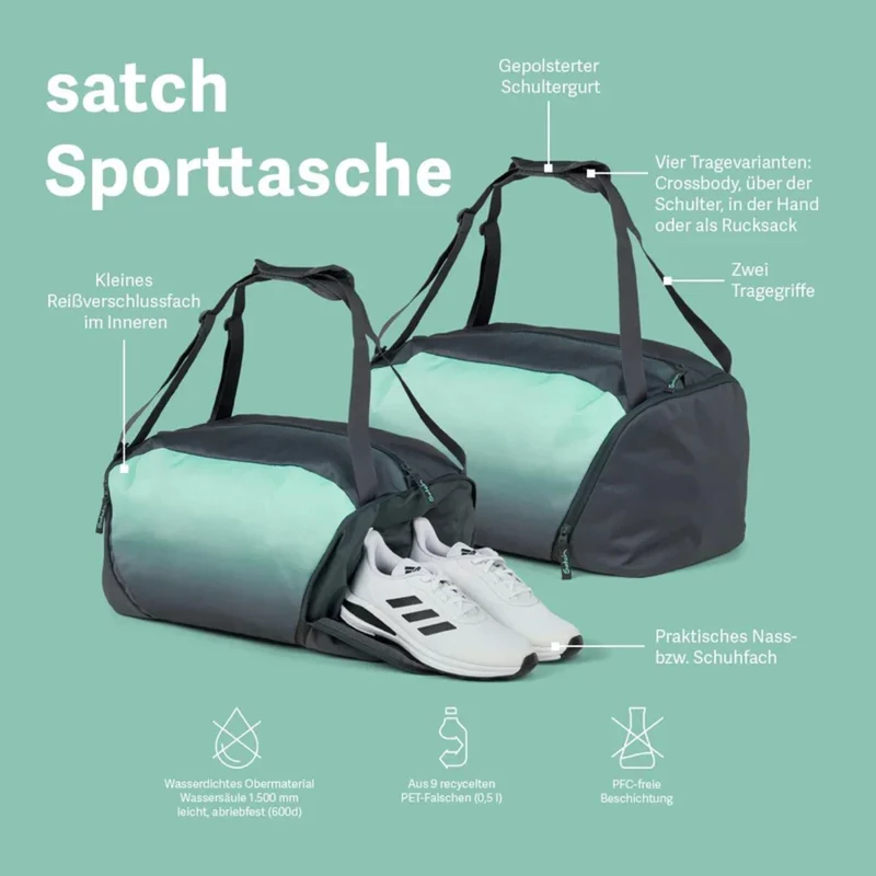 Satch Sporttasche Blue Tech 25 Liter 23 x 22 x 46 cm blau grün