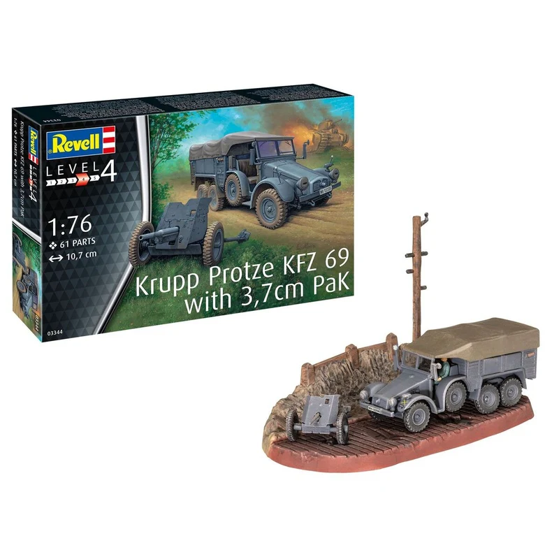 Revell 03344 1:76 Krupp Protze KFZ 69 with 3,7cm Pak