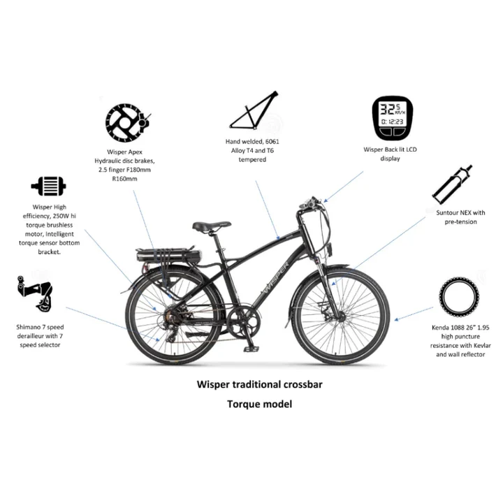 Wisper 905 Crossbar E-Bike