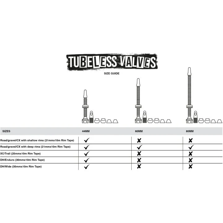 MUC-OFF Muc Off Tubeless Valve Kit V2 Universal | black