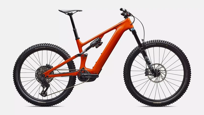 SPECIALIZED Turbo Levo 4 Comp Carbon | gloss orange tint over silver dust/dark navy