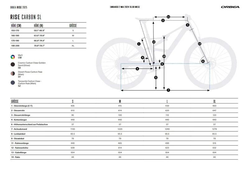 Orbea RISE SL M-LTD 630W Cosmic Carbon View - Golden Sand
