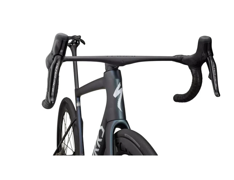 Specialized TARMAC SL8 S-Works DI2 SATIN CARBON / VIAVI CYNAN BLUE / VIAVI SILVER-BLUE PEARL FADE / GLOSS METALLIC WHITE SILVER