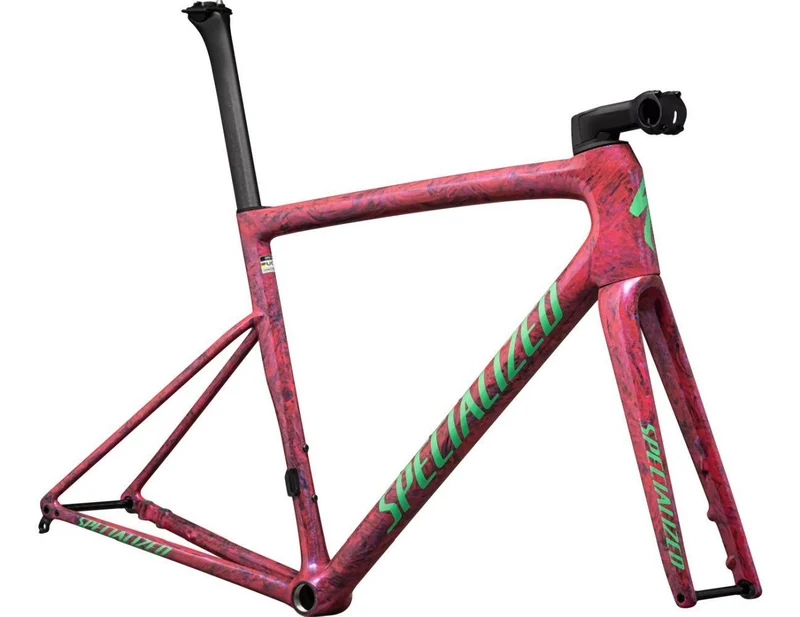 Specialized TARMAC SL8 FRAMESET GLOSS CARBON / METALLIC VIVID PINK STRATA / ELECTRIC GREEN