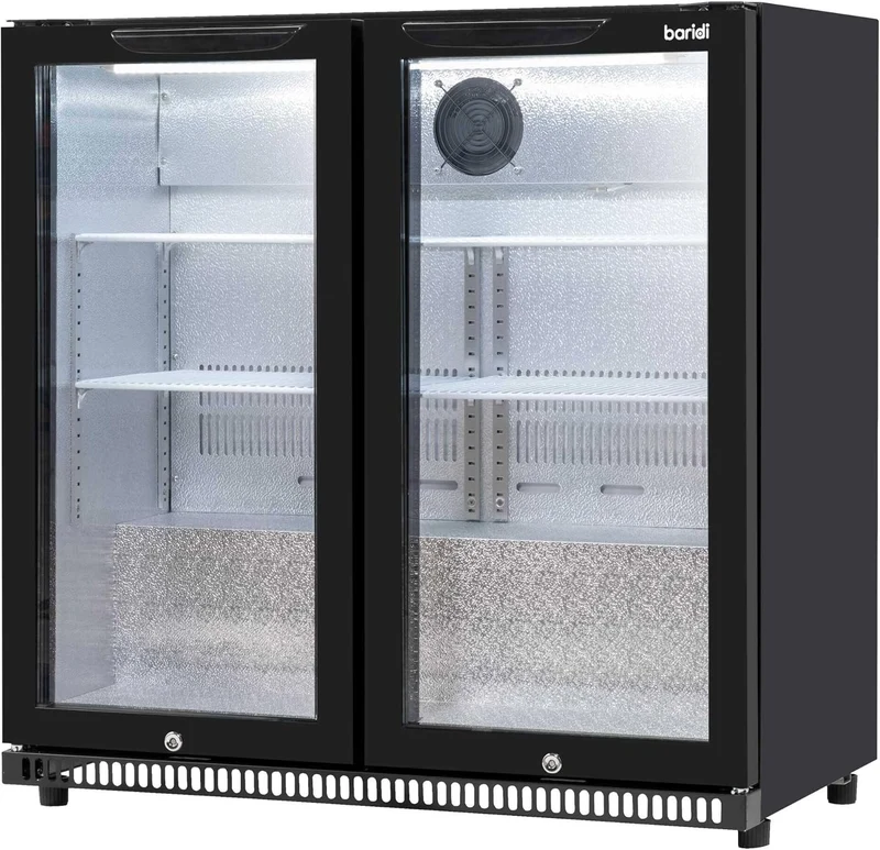 Back Bar Drinks Fridge with Hinged Double Door, 190L Capacity DH272