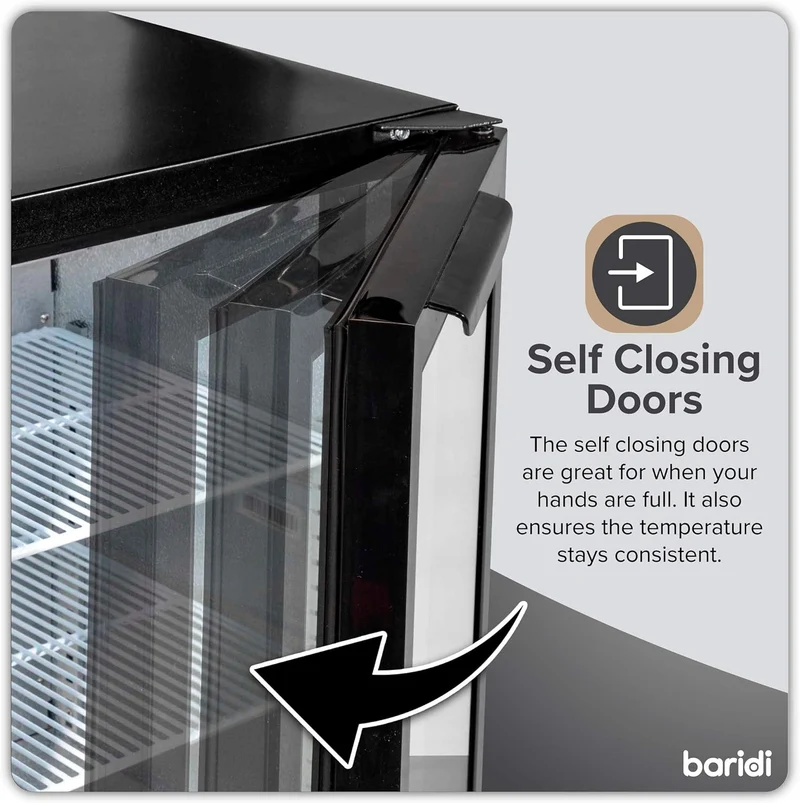 Back Bar Drinks Fridge with Hinged Double Door, 190L Capacity DH272