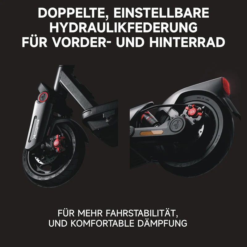 Electric Scooter with Road-Legal Certification, 80km Eco Mode Range, Dual Hydraulic Suspension, 130kg Load Capacity