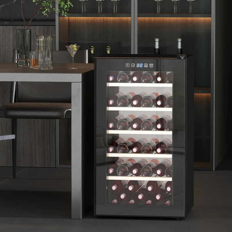 41 Bottle Wine Cooler Refrigerator 5°C–20°C Dual Zone? with Glass Door