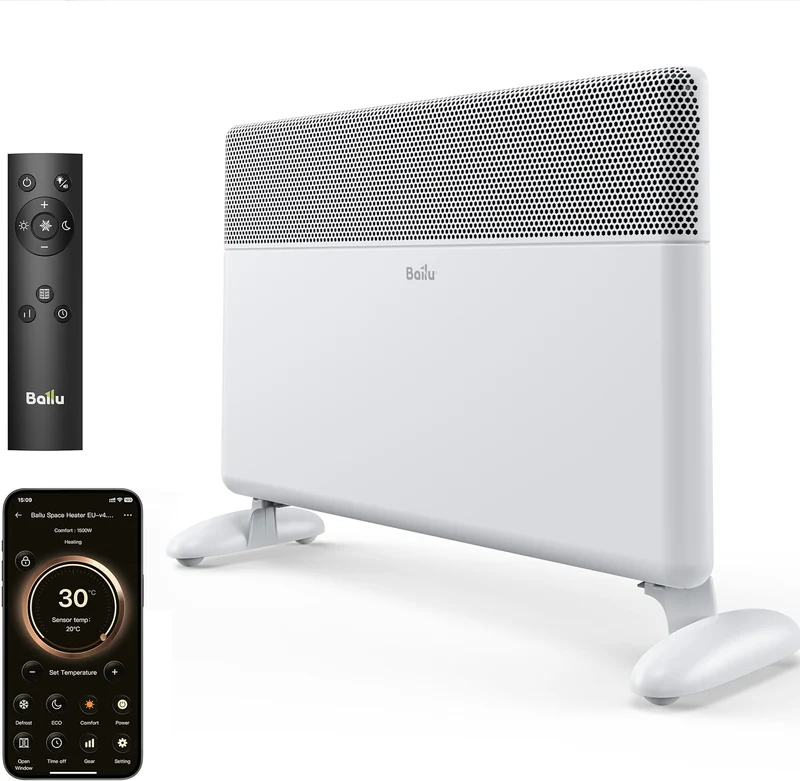 Ballu 2000W Smart WiFi Electric Panel Heater Wall Mounted & Freestanding