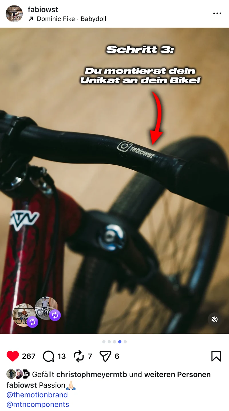 Personalisierter MTN Components MTB Lenker (+Gratis Griffe)