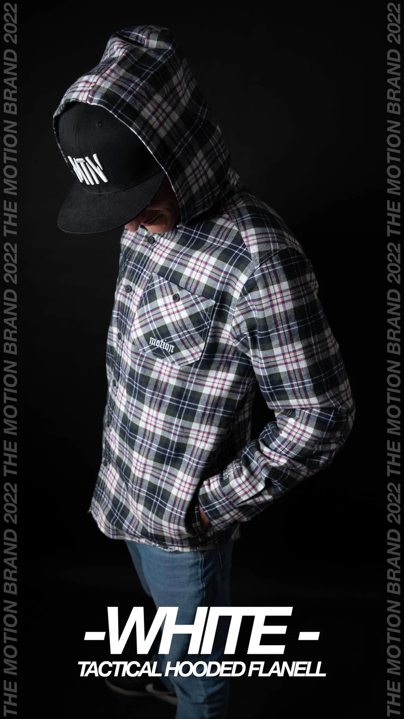 White Tactical Hooded Flanell