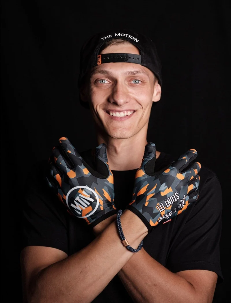 Orange-Camo MTB Handschuhe