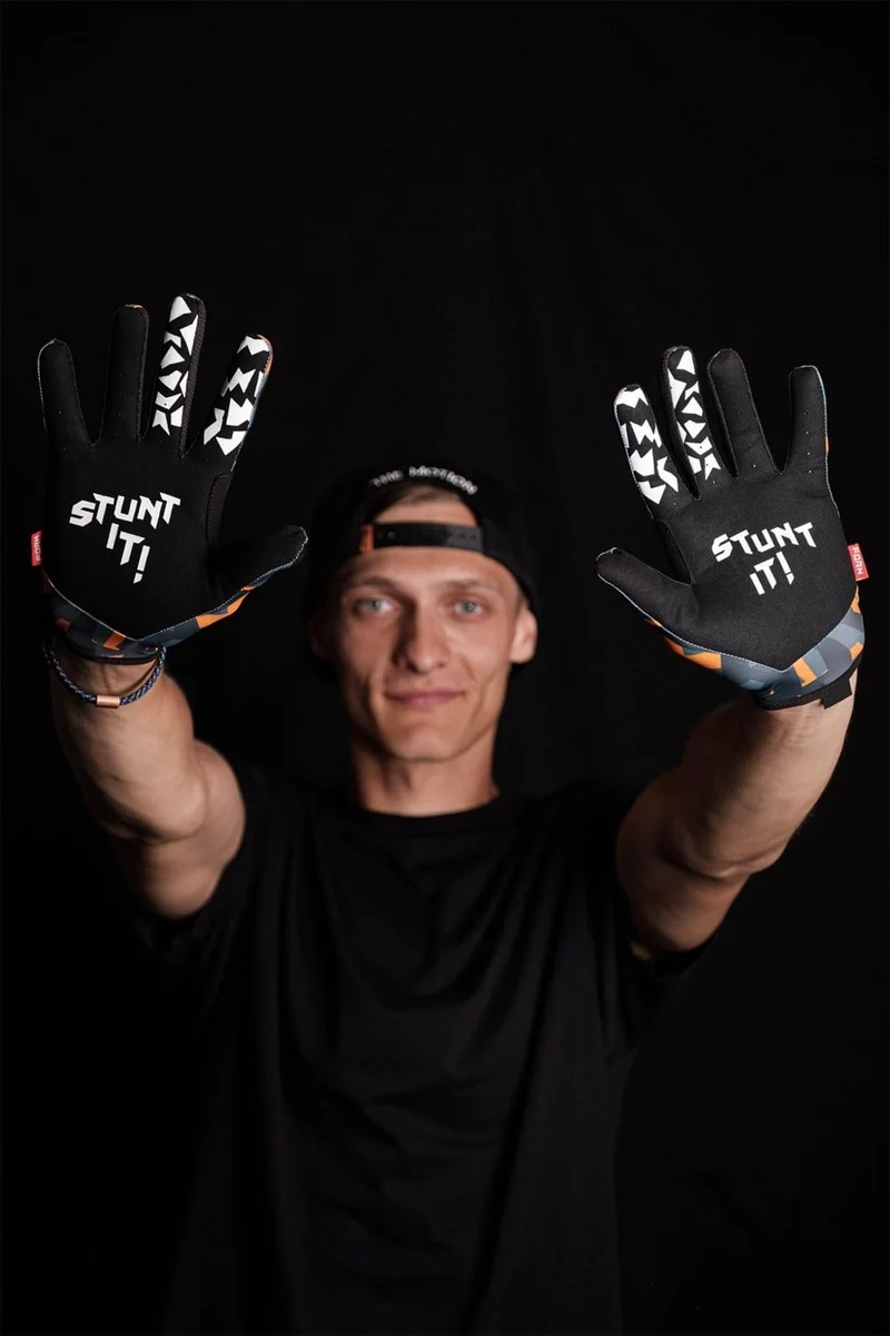Orange-Camo MTB Handschuhe