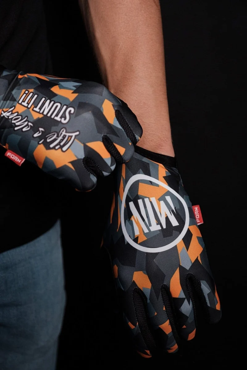 Orange-Camo MTB Handschuhe
