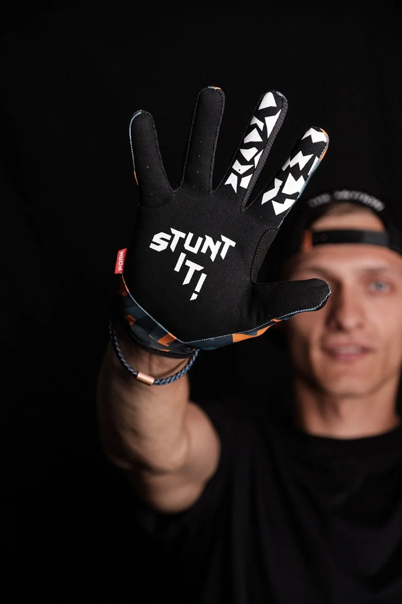 Orange-Camo MTB Handschuhe