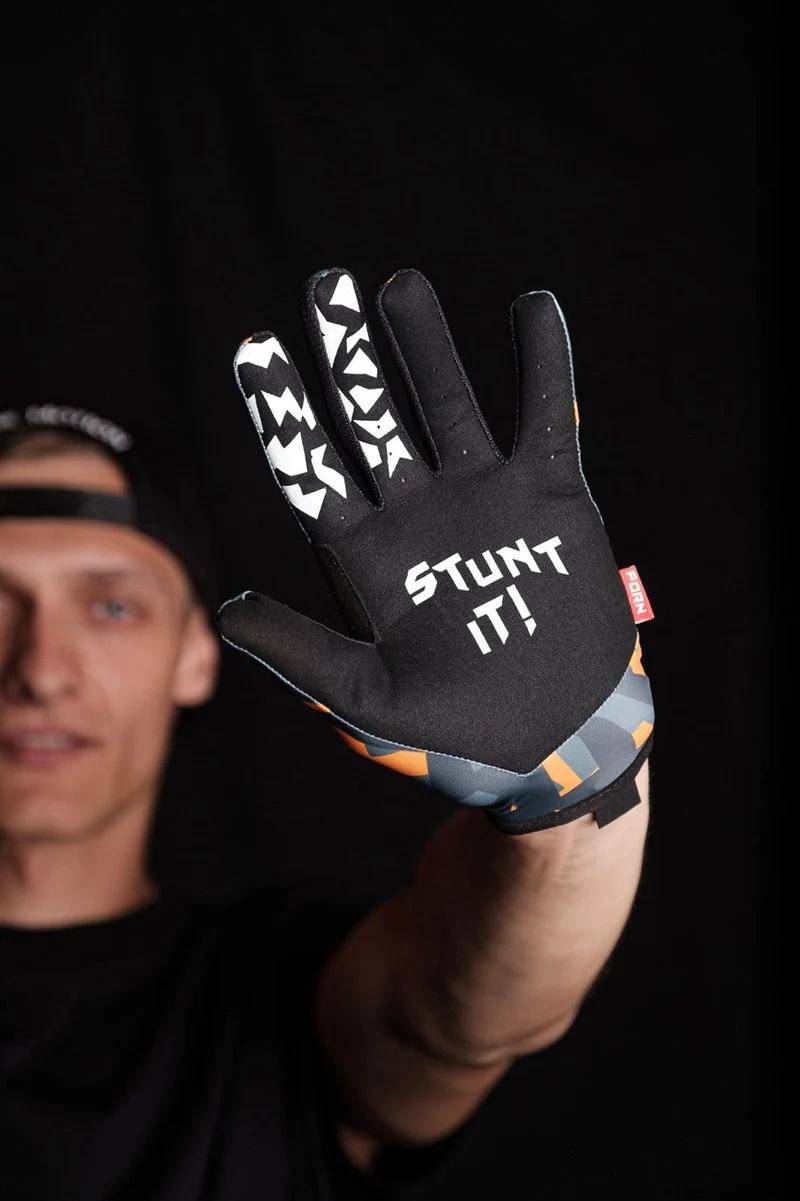 Orange-Camo MTB Handschuhe