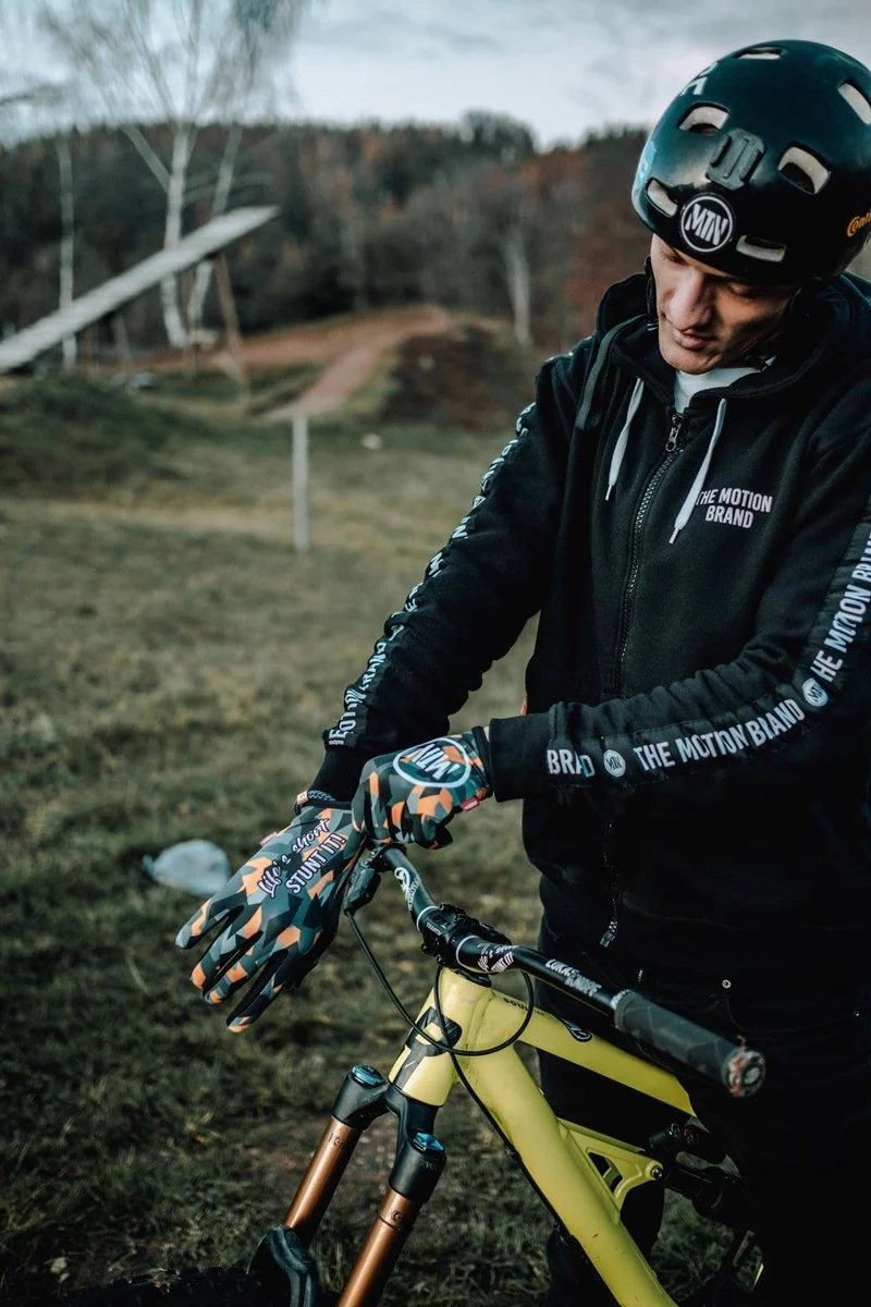 Orange-Camo MTB Handschuhe
