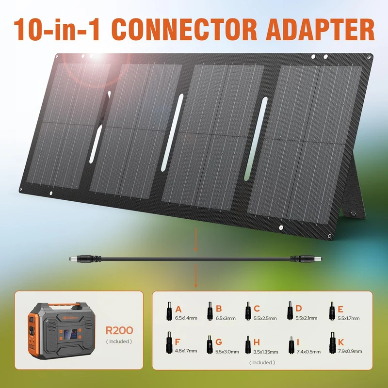 300W Portable Power Station with 60W Foldable Solar Panel