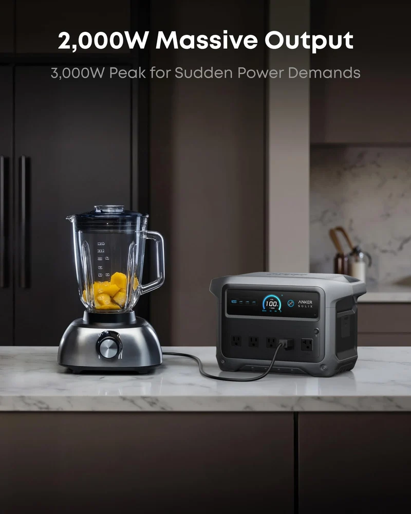 2000W Portable Power Station 1024Wh LiFePO4 Battery Backup