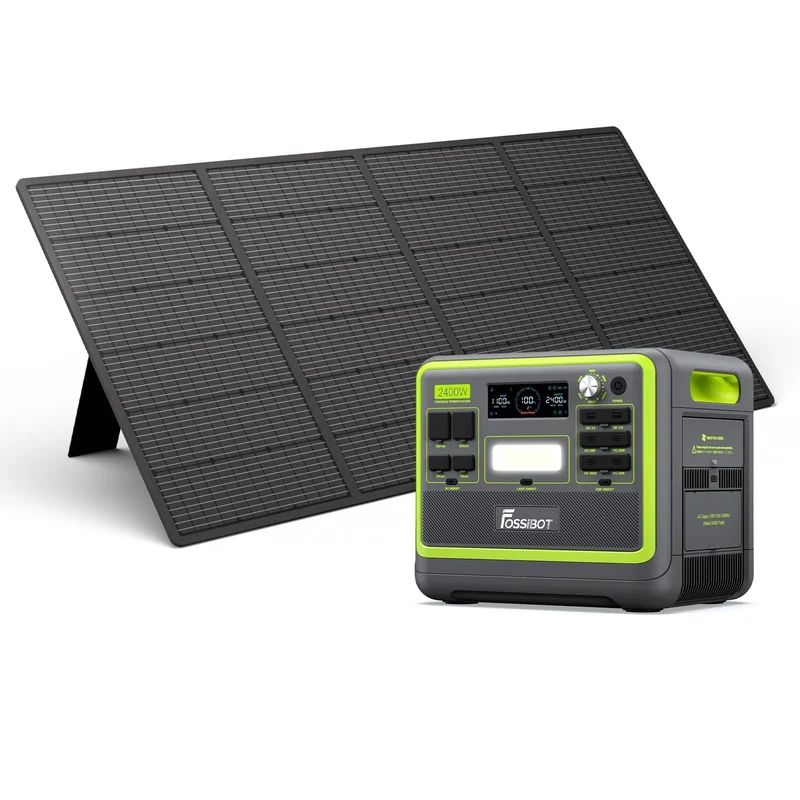 2048Wh Portable Power Station 2400W LiFePO4 Battery Solar Generator with Fast Charging