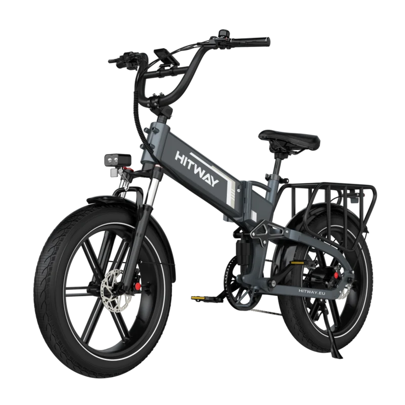 Foldable Electric Bike with 250W Motor, 48V Battery, Fat Tires, Dual Suspension