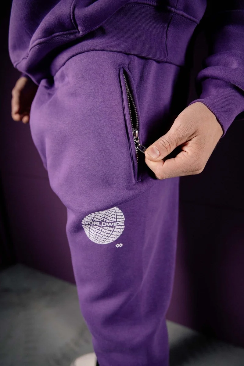 Purple Worldwide Jogging Pants